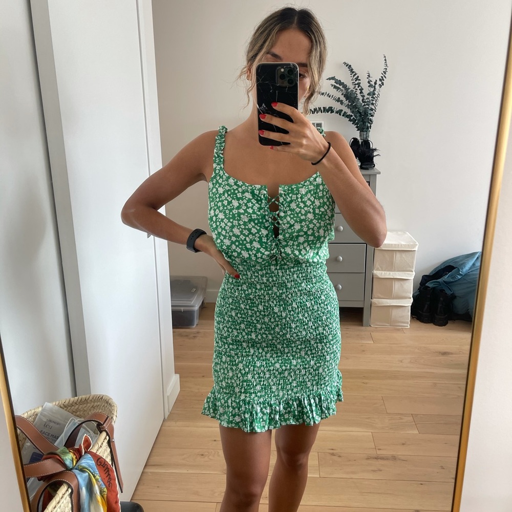 Bershka shirred mini dress size s